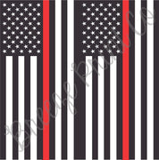 Flag craft patterned vinyl sheet - HTV, heat transfer vinyl or Adhesive Vinyl - pattern black and white with red line, firefighter HTV2823. - Breeze Crafts