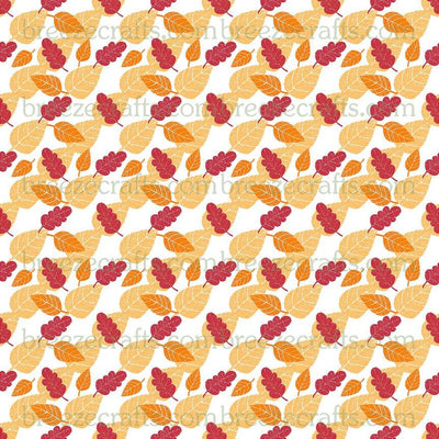 Autumn leaf patterned Vinyl, fall pattern craft vinyl sheet - HTV or Adhesive Vinyl - Thanksgiving, red and yellow, leaves HTV8300