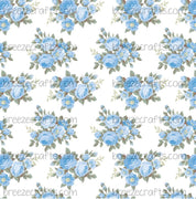 Patterned Vinyl, light blue rose floral craft  vinyl sheet - HTV or Adhesive Vinyl -  with white background flower pattern vinyl  HTV2274