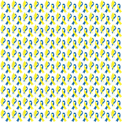 Down Syndrome Pattern Vinyl in HTV or adhesive, blue and yellow butterfly and ribbon pattern, heat transfer or Adhesive Vinyl HTV2154 - Breeze Crafts