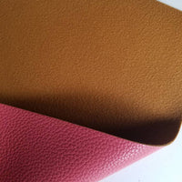Beige textured faux leather sheets, solid litchi pebbled leather fabri