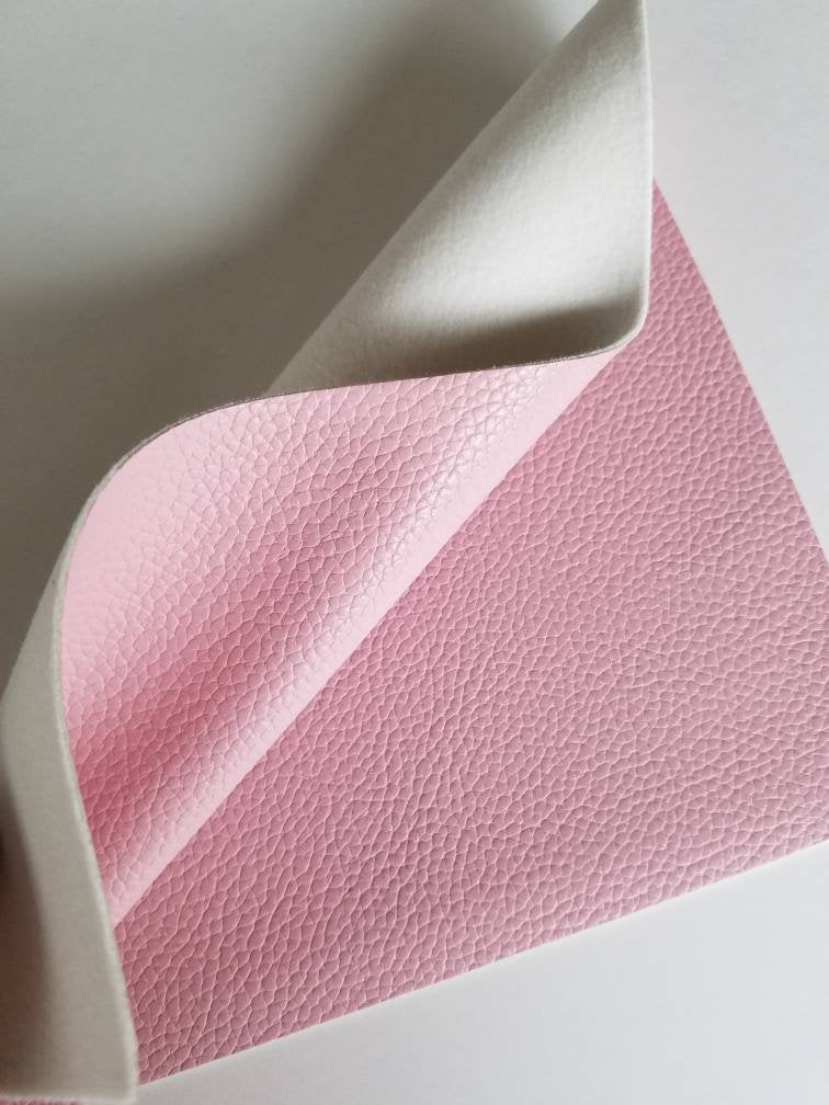 Light pink textured faux leather sheets, solid litchi pebbled leather