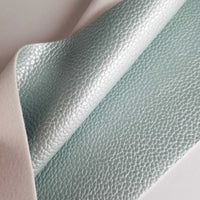 Metallic mint textured faux leather sheets, solid pearl litchi pebbled leather fabric, for bows, earrings and more A4 8x11 inch sheet M17195