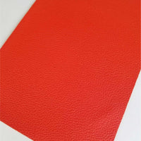 Fire orange textured faux leather sheets, solid litchi pebbled leather fabric, for bows, earrings and more A4 8x11 inch sheet 12153 - Breeze Crafts