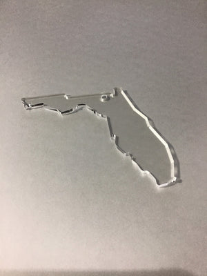 Florida Clear Acrylic Blank for keychains, ornaments, signs and more, craft blanks for vinyl, 1.5"-20" with or without hole
