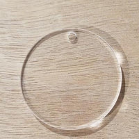 Acrylic Blanks, clear round circle discs for keychains, ornaments and more, choose your size, with hole or no hole 1.5&quot;-20&quot; sizing