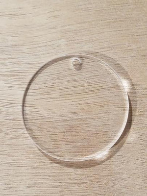 Acrylic Blanks, clear round circle discs for keychains, ornaments and more, choose your size, with hole or no hole 1.5"-20" sizing