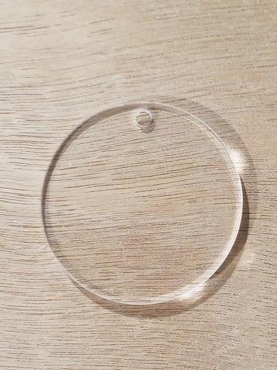 Acrylic Blanks, clear round circle discs for keychains, ornaments and more,  choose your size, with hole or no hole 1.5