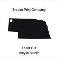 Nebraska Clear Acrylic Blank for keychains, ornaments, signs and more, craft blanks for vinyl, 1.5&quot;-20&quot; with or without hole