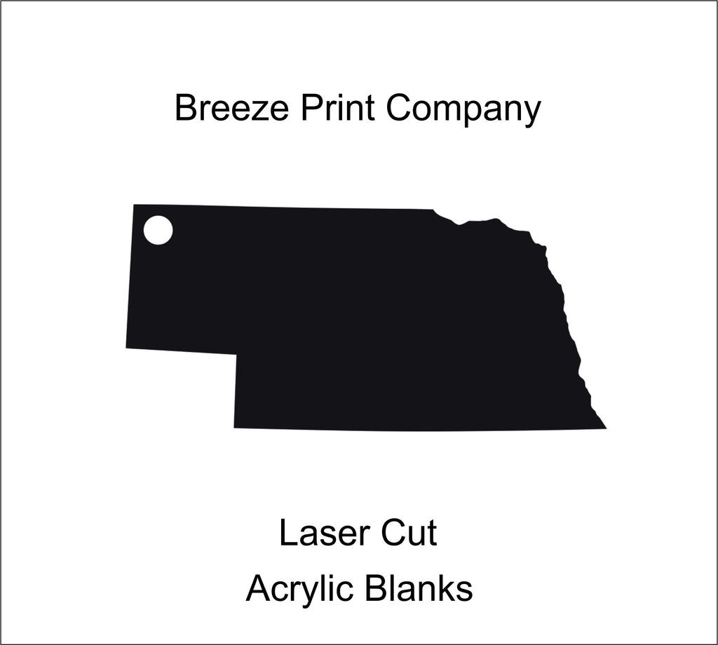 Nebraska Clear Acrylic Blank for keychains, ornaments, signs and more