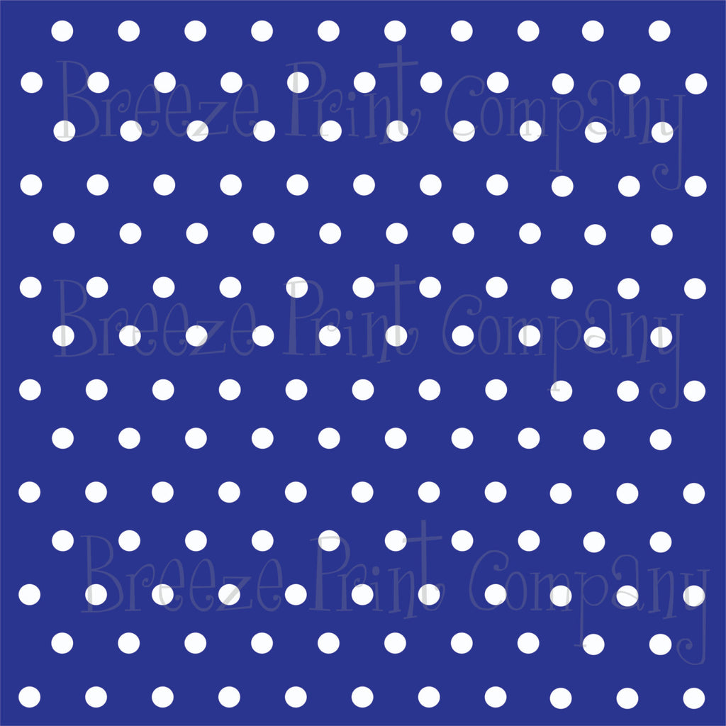 Blue with white polka dot print craft  vinyl - HTV -  Adhesive Vinyl -  polka dots   HTV4 - Breeze Crafts