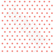 White with coral polka dots craft  vinyl - HTV -  Adhesive Vinyl -  polka dot pattern   HTV37