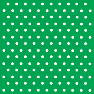Polka Dots HTV Vinyl, Heat Transfer Vinyl or Outdoor Adhesive Vinyl Sheets,  White With Green Circles Patterned HTV Vinyl MD5 
