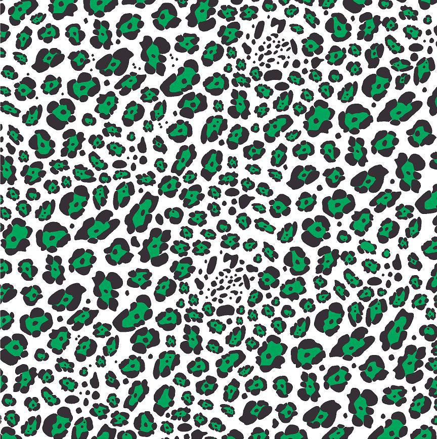 Green leopard craft vinyl sheet - HTV - Adhesive Vinyl - green, white