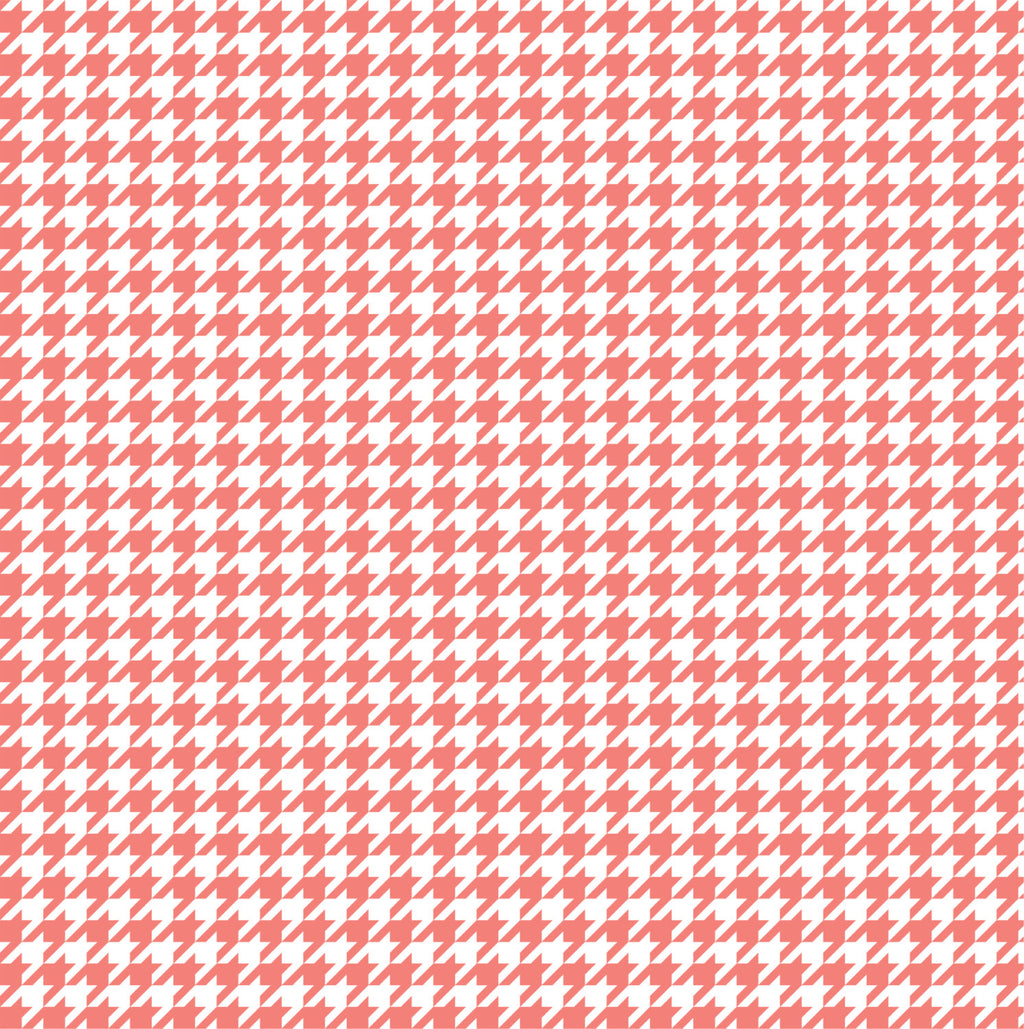 Coral houndstooth craft  vinyl sheet - HTV -  Adhesive Vinyl -  coral and white pattern vinyl  HTV406 - Breeze Crafts