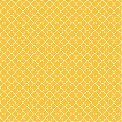 Yellow gold quatrefoil craft  vinyl - HTV -  Adhesive Vinyl -  yellow-orange and white pattern vinyl HTV564