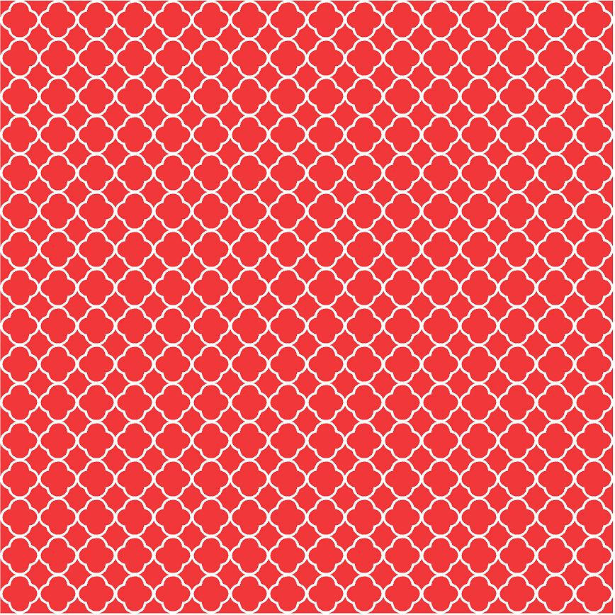 Red quatrefoil craft  vinyl - HTV -  Adhesive Vinyl -  red and white pattern vinyl HTV505