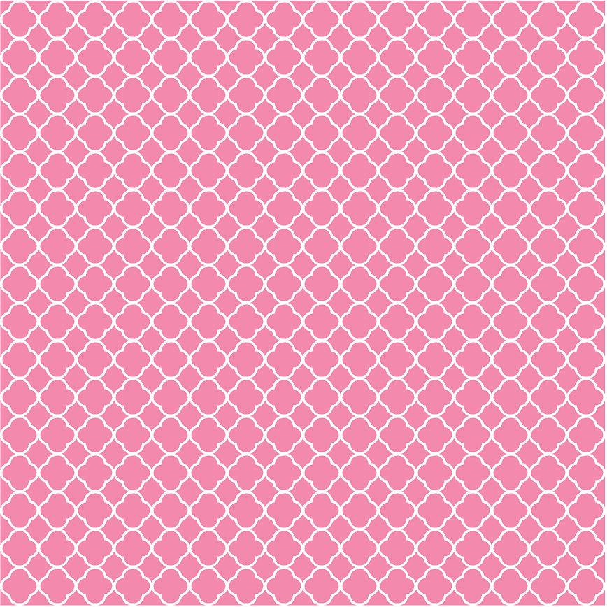 Pink quatrefoil craft  vinyl - HTV -  Adhesive Vinyl -  medium pink and white pattern vinyl HTV522