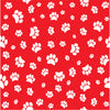 Red with white paw prints craft  vinyl sheet - HTV -  Adhesive Vinyl -   pattern HTV600