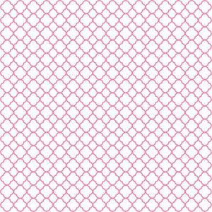 Pink quatrefoil craft  vinyl - HTV -  Adhesive Vinyl -  medium pink with white clover quatrefoil pattern vinyl HTV538