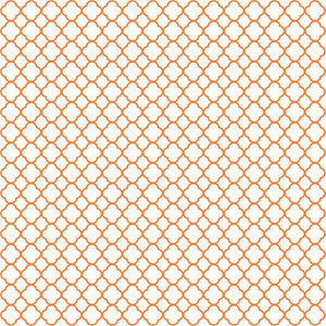 Orange quatrefoil craft  vinyl - HTV -  Adhesive Vinyl -  white with orange clover quatrefoil pattern vinyl HTV537