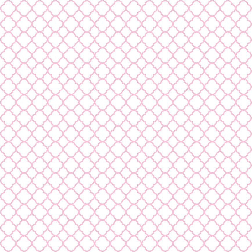 Pink quatrefoil craft  vinyl - HTV -  Adhesive Vinyl -  light pink with white clover quatrefoil pattern vinyl HTV539