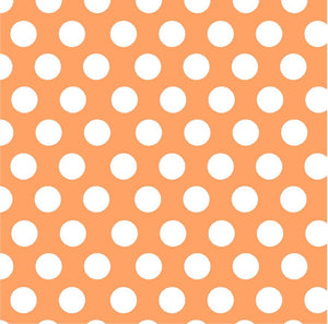 Peach with white polka dots craft  vinyl - HTV -  Adhesive Vinyl -  large polka dot pattern
