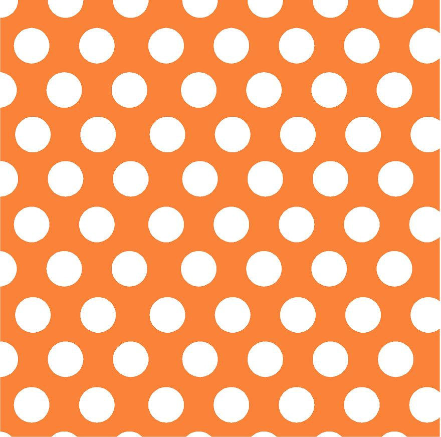 Orange with white polka dots craft  vinyl - HTV -  Adhesive Vinyl -  large polka dot pattern HTV704