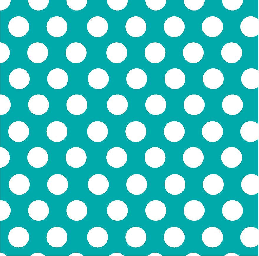Teal with white polka dots craft  vinyl - HTV -  Adhesive Vinyl -  large polka dot pattern HTV730