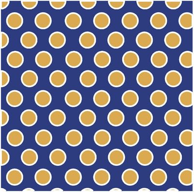 Navy with white and gold polka dots craft  vinyl - HTV -  Adhesive Vinyl -  large non-metallic gold polka dot pattern