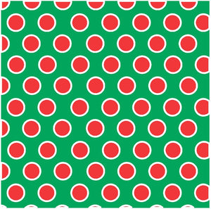 Green with red and white dots craft  vinyl - HTV -  Adhesive Vinyl -  large polka dot pattern HTV737