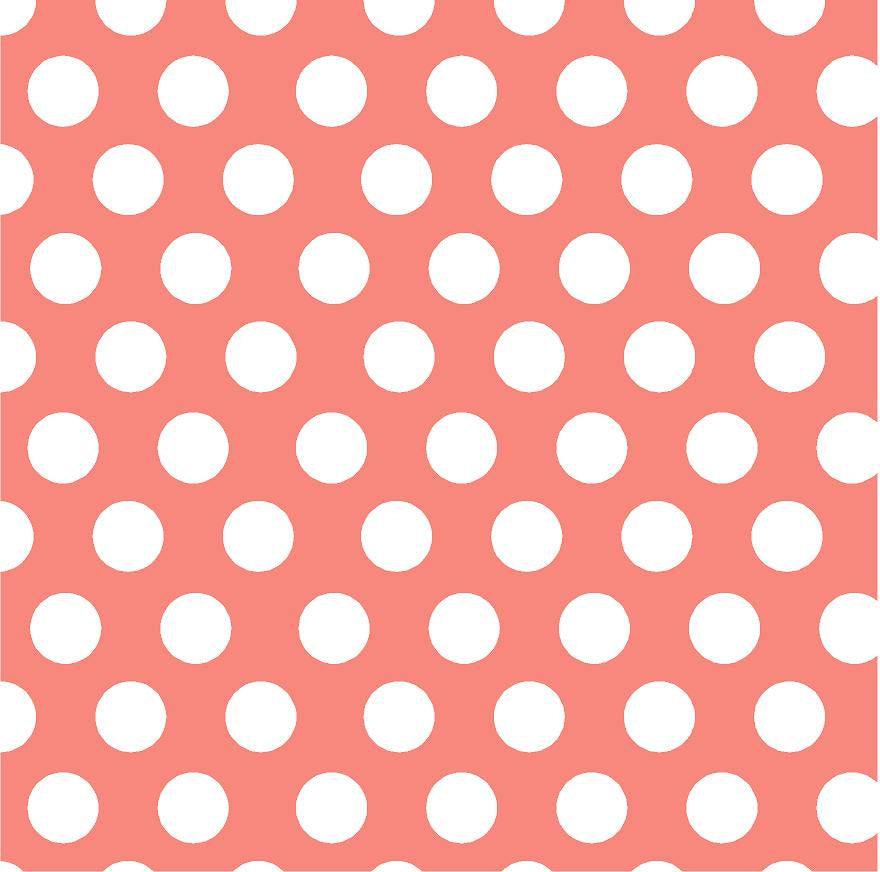 Coral with white dots craft  vinyl - HTV -  Adhesive Vinyl -  large white polka dot pattern - Breeze Crafts