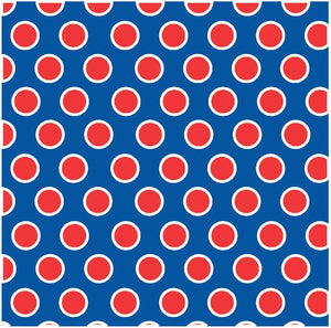 Blue with red and white dots craft  vinyl - HTV -  Adhesive Vinyl -  large polka dot pattern HTV707 - Breeze Crafts