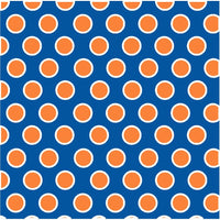 Blue with orange and white dots craft  vinyl - HTV -  Adhesive Vinyl -  large polka dot pattern HTV709 - Breeze Crafts