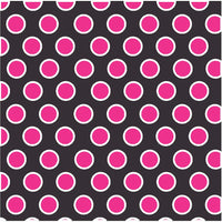 Black with magenta and white dots craft  vinyl - HTV -  Adhesive Vinyl -  large polka dot pattern HTV726 - Breeze Crafts