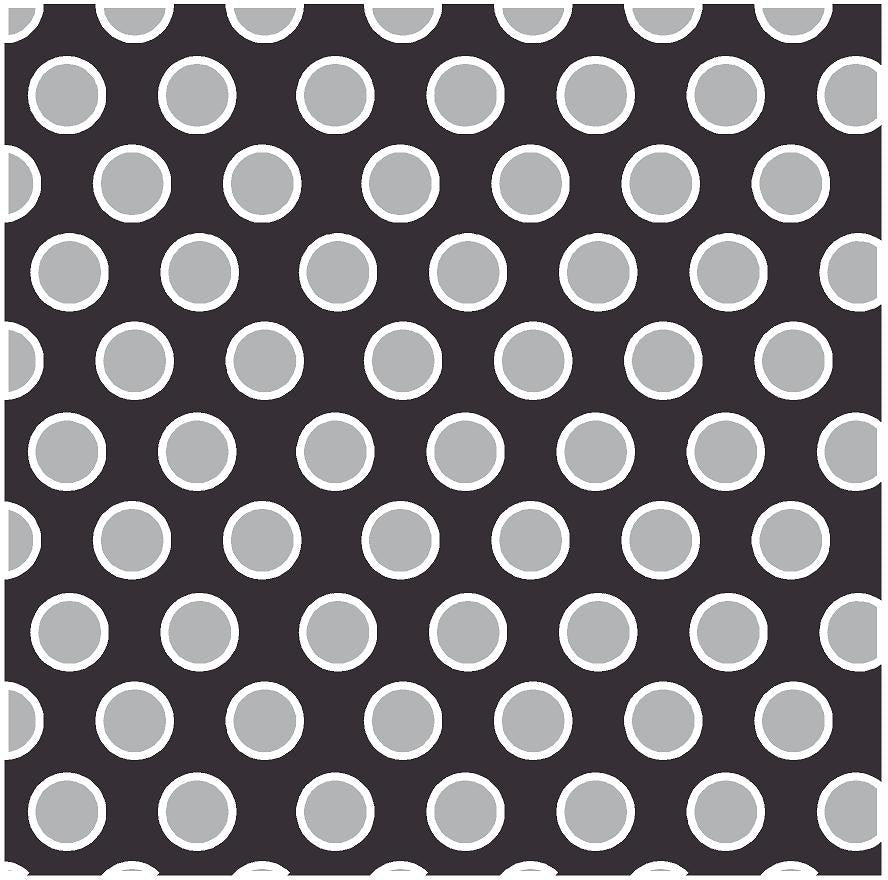 Black with gray and white dots craft  vinyl - HTV -  Adhesive Vinyl -  large polka dot pattern HTV716 - Breeze Crafts