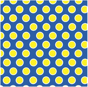 Blue with yellow and white dots craft  vinyl - HTV -  Adhesive Vinyl -  large polka dot pattern HTV710 - Breeze Crafts
