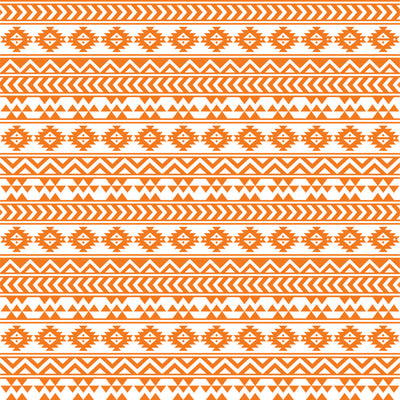 Orange and white tribal pattern craft  vinyl - HTV -  Adhesive Vinyl -  Aztec Peruvian pattern HTV909