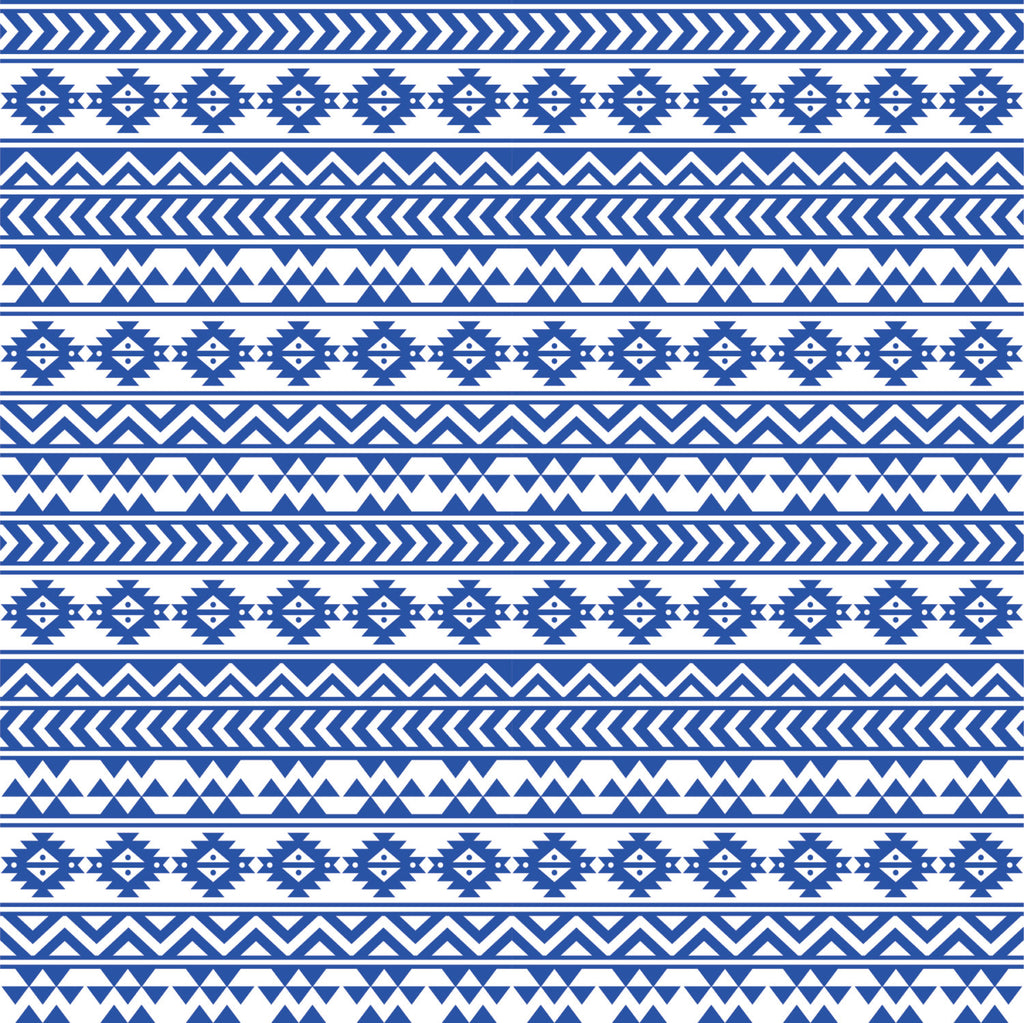 Blue and white tribal pattern craft vinyl - HTV -  Adhesive Vinyl -  Aztec Peruvian pattern HTV912 - Breeze Crafts
