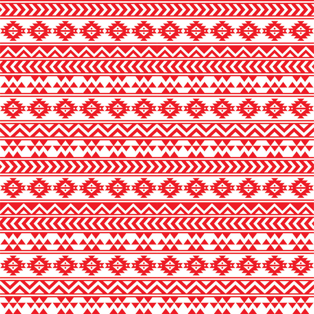 Red and white tribal pattern craft  vinyl - HTV -  Adhesive Vinyl -  Aztec Peruvian pattern HTV901