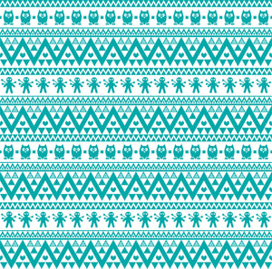 Teal and white owl tribal pattern craft  vinyl - HTV -  Adhesive Vinyl -  Aztec Peruvian pattern HTV304