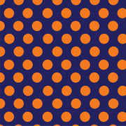 Navy with orange polka dots craft  vinyl - HTV -  Adhesive Vinyl -  large polka dot pattern HTV734