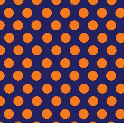 Navy with orange polka dots craft  vinyl - HTV -  Adhesive Vinyl -  large polka dot pattern HTV734