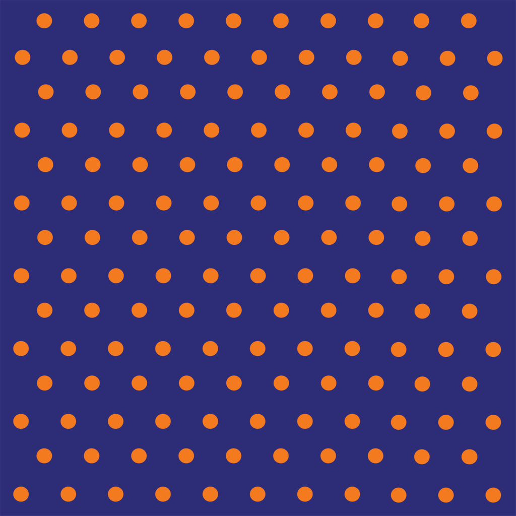 Navy blue with orange polka dots craft  vinyl - HTV -  Adhesive Vinyl -  polka dot pattern   HTV134