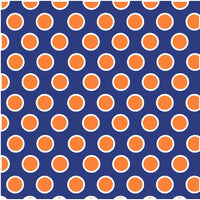 Navy with white and orange polka dots craft  vinyl - HTV -  Adhesive Vinyl -  large polka dot pattern HTV733