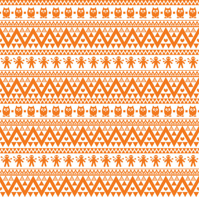 Orange owl tribal pattern craft  vinyl - HTV -  Adhesive Vinyl -  Aztec Peruvian pattern HTV324