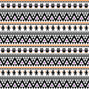Black purple and orange owl tribal pattern craft vinyl - HTV -  Adhesive Vinyl -  Aztec Peruvian pattern Halloween  HTV312 - Breeze Crafts