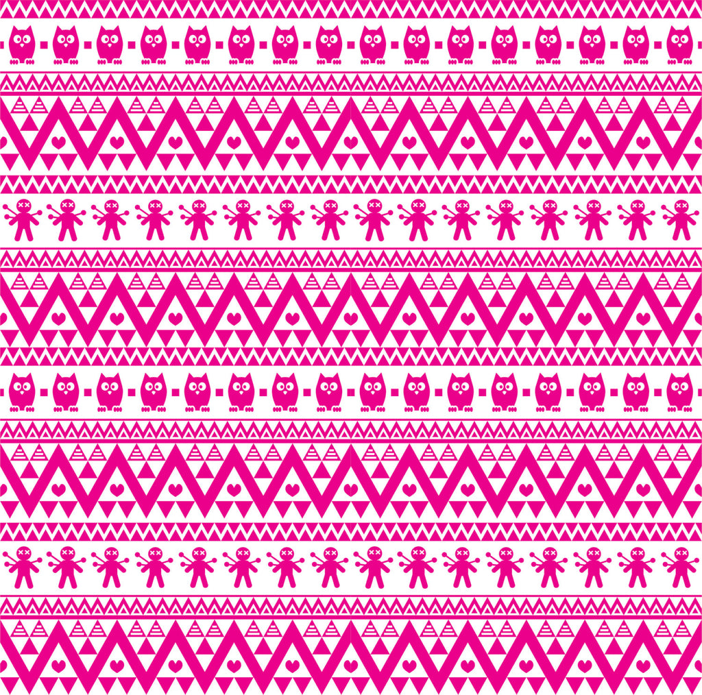 Magenta owl tribal pattern craft  vinyl - HTV -  Adhesive Vinyl -  Aztec Peruvian pattern HTV320