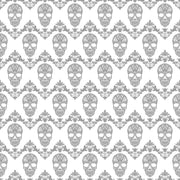 Grey  and white floral skull pattern craft vinyl sheet - HTV -  Adhesive Vinyl -  Halloween pattern HTV801