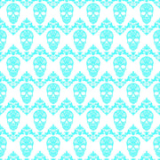 Cyan and white floral skull pattern craft vinyl sheet - HTV -  Adhesive Vinyl -  Halloween pattern HTV808 - Breeze Crafts
